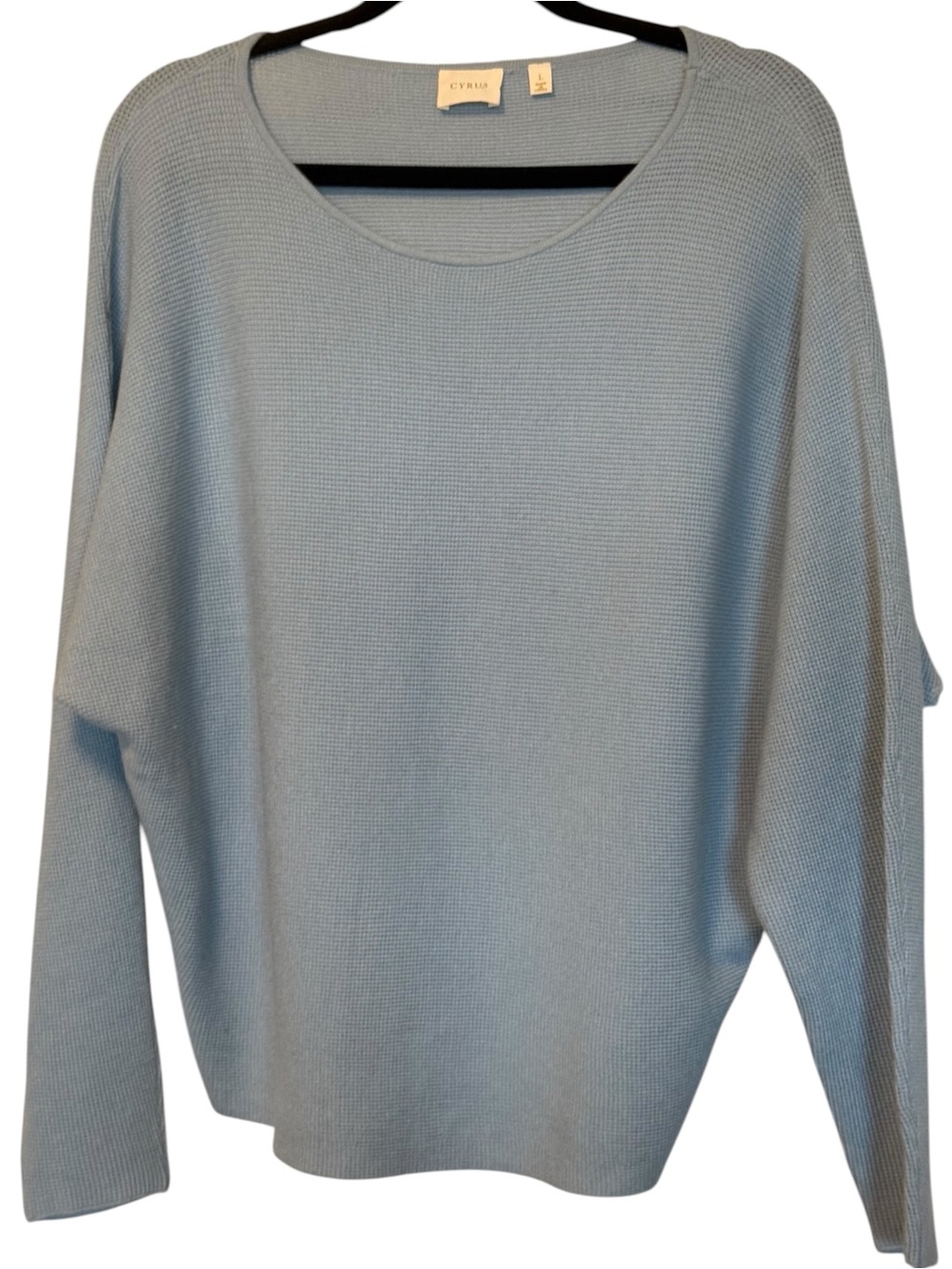 Cyrus Soft Sky Blue Scoop Neck Knit Sweater